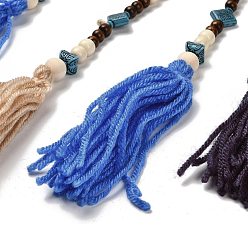 Mixed Color Round Woven Net/Web with Feather Pendant Decoration, Tassel Wall Hanging Decoration, for Home Bedroom Car Ornaments Birthday Gift, Mixed Color, 679~725x200x17~20mm