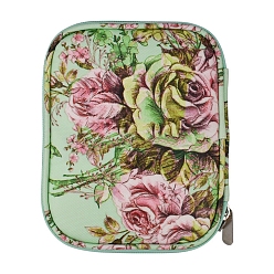 Разноцветный Оксфордская сумка для вязания на молнии с узором розы, сумка для крючков и спиц, красочный, 28x14x4 см