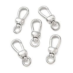 Platino Cierres giratorios de latón con mosquetón tipo langosta de Shegrace, sin cadmio, plomo, níquel, Platino, 25x9x5 mm, agujero: 4.5 mm