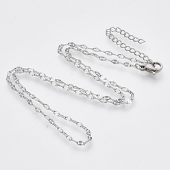 Platinum 304 Stainless Steel Cable Chains Necklace, with Lobster Claw Clasps, Nickel Free, Platinum, 16.4 inch(41.8cm)