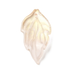 Мокасин Двухцветные стеклянные подвески, гигантские подвески из листьев, мокасин, 30x16x3 мм, отверстие : 1.2 мм