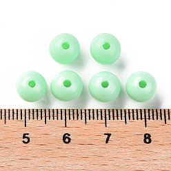 Aquamarine Opaque Acrylic Beads, Round, Aquamarine, 8x7mm, Hole: 2mm, about 1745pcs/500g