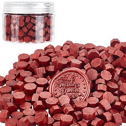 Dark Red Sealing Wax Particles, for Retro Seal Stamp, Octagon, Dark Red, 9mm, 300pcs