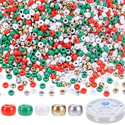 (52) Непрозрачная лаванда Diy набор, в комплекте 1500 5 цветные пластиковые бусины, баррель, 1 свернуть эластичную хрустальную нить, разноцветные, 8.5~9x6 мм, отверстие : 3.8~4 мм