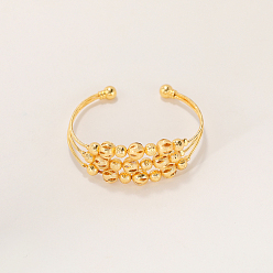 Золотой Элегантные многослойные текстурные латунные бусины браслеты-манжеты, золотые