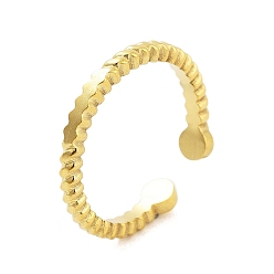 Ring Открытые манжеты из нержавеющей стали из натуральной 18k позолоченной 304 для женщин, кольцо, регулируемый, волна: 4мм