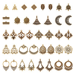 Античная Бронза Ссылки компонентов люстры сплава тибетского стиля и ссылки компонента люстры железа, античная бронза, 82x82x27 мм, 80 шт / коробка