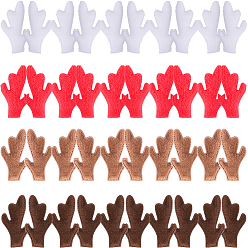 (52) Непрозрачная лаванда 40шт. 4 цвета плюшевый снеговик с рогами, рука, ветка, Рождественские аксессуары для изготовления снеговика, разноцветные, 60x32.5x7 мм, 10 шт / цвет