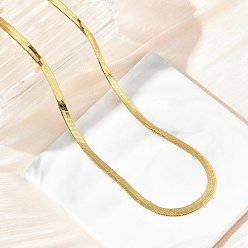 Настоящее золото 18K Латунные ожерелья цепи плоский змея, долговечный, стойки покрытие, без свинца и без кадмия, реальный 18 k позолоченный, 17.91 дюйм (45.5 см)