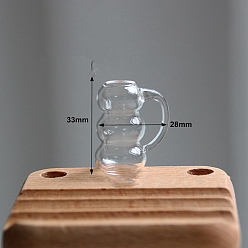 Прозрачный Стеклянные чашки миниатюрные украшения, аксессуары для кукольного домика в микроландшафтном саду, притворяясь опорными украшениями, прозрачные, 28x33 мм