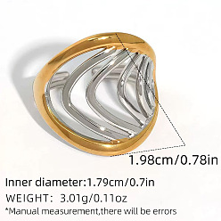 Золотой & Цвет Нержавеющей Стали 304 палец кольца из нержавеющей стали, самородки, золотые и нержавеющая сталь цвет, размер США 7 3/4 (17.9 мм)