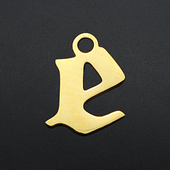 Letter E 201 Edelstahl Reize, Laserschnitt, Buchstabe, golden, letter.e, e: 7.5x7x1 mm, Bohrung: 1.2 mm