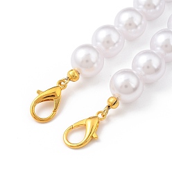 Golden ABS Plastic Imitation Pearl Bag Handles, with Zinc Alloy Lobster Claw Clasps, for Bag Straps Replacement Accessories, Golden, 7.95"(20.2cm)