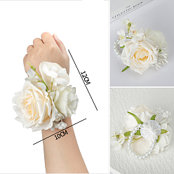 Желтая Старая Ткань  Корсаж на запястье из шелковой ткани с имитацией цветка, ручной цветок для невесты или подружки невесты, свадьба, партийные украшения, старое кружево, 120x100 мм