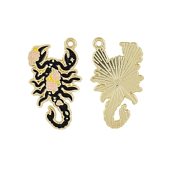 Scorpion Подвески из эмали и сплава, обереги от насекомых, золотые, чёрные, скорпион, 31x18 мм, 10 шт / комплект
