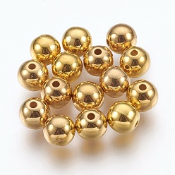 Золотой Пластиковые бусины ccb, круглые, золотые, 8 мм, отверстие : 2 мм