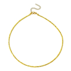 Золотой Ожерелье из синтетического гематита с квадратными бусинами 304 и застежками из нержавеющей стали, золотые, 16.10 дюйм (40.9 см)