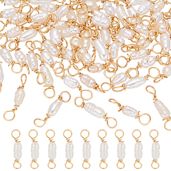 Золотой 60шт. Подвески с разъемом из натурального культивированного пресноводного жемчуга, с медной проволокой, золотые, 15~16 мм, отверстие : 2.5~3 мм, 60 шт / комплект