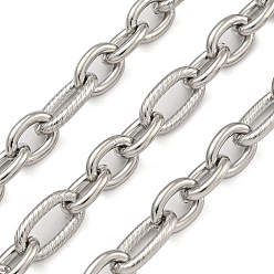 Нержавеющая Сталь Цвет 304 цепи овальные из нержавеющей стали, несварные, с катушкой, цвет нержавеющей стали, 9.5~13x7~7.5x1.5 мм