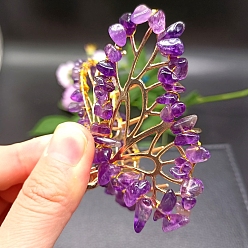 Фиолетовый Сплав клипы коготь волос, с естественным аметист, бабочка, аксессуары для волос для женщин и девочек, фиолетовые, 80x50x20 мм