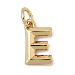 Letter E Латунь прелести, стойки покрытие, без кадмия и без свинца, долговечный, с целью перехода в кольце, реальный 18 k позолоченный, Письмо E, 12x7x2 мм, отверстие : 3 мм