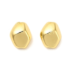 Настоящее золото 18K Латунные бусины, стойки покрытие, долговечный, без свинца и без кадмия, многоугольник, реальный 18 k позолоченный, 9.5x8x7.5 мм, отверстие : 1.2 мм