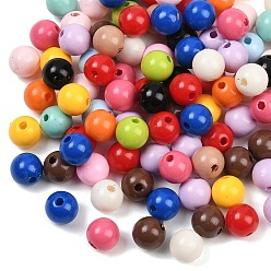 (52) Непрозрачная лаванда Непрозрачные акриловые бусины, круглые, разноцветные, 8 мм, отверстие : 1.6 мм