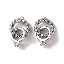 Платина Латунь раз по сравнению с застежками, без кадмия, без никеля и без свинца, скрученные кольца, платина, 25 мм, отверстия : 1 mm и 1.2 мм