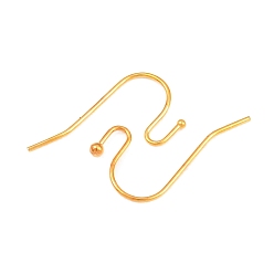 Золотой Латунные крючки для сережек, золотые, 22x11x0.75 мм, 20 датчик