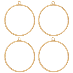 Настоящее золото 18K 20 латунные подвески шт., без никеля , кольцо, реальный 18 k позолоченный, 28x25x1 мм, отверстие : 1.6 мм
