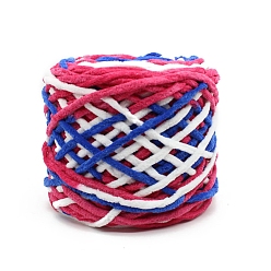 Разноцветный Мягкая полиэфирная пряжа для вязания крючком, толстая пряжа для шарфа, пакет, изготовление подушек, сегмент окрашенный, красочный, 7 мм