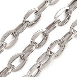 Нержавеющая Сталь Цвет 201 кабельные цепи из нержавеющей стали, с катушкой, несварные, цвет нержавеющей стали, 11x7x1.5 мм