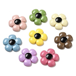 Цветок Непрозрачные кабошоны из смолы, для изготовления ювелирных изделий, разноцветные, цветок, 24.5x25x5.5 мм