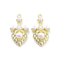 Сердце Подвески из сплава , светло-золотые подвески, сердце, 30x17x6 мм, отверстие : 1.6 мм