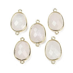 Хрусталь Подвески с граненым разъемом из натуральных кристаллов кварца, стойка покрытие латунь горный хрусталь овальные звенья, золотые, 22.5~23x13.5~14x6 мм, отверстие : 1.4 мм