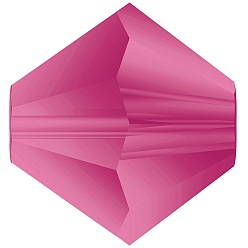 70350 840 Fuchsia Matt Хрустальные бусины preciosa®, чешский хрусталь, биконус(451 69 302 рондель), 70350 840 фуксия матовая, 4 мм, отверстие : 0.8 мм