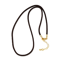 Кокосово-Коричневый 2.5мм нейлоновый плетеный шнур для изготовления ожерелий, с латунными выводами и 304 застежками из лобстера из нержавеющей стали, долговечный, стойки покрытие, золотые, кокосового коричневый, 17.72 дюйм (45 см)