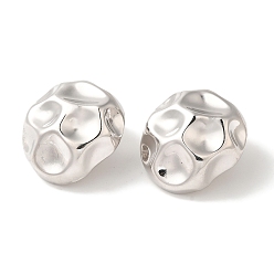 Платина Серьги-гвоздики из латуни с реечным покрытием, без кадмия и без свинца, долговечный, самородки, платина, 24.5x24 мм