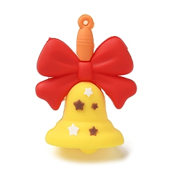 Christmas Bell Подвески из пвх на рождественскую тематику, Рождественский колокольчик, 54x39x28.5 мм, отверстие : 2 мм