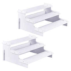 White 3-Layer Acrylic Display Stands, Detachable Stands, Multistep-shaped, White, 20x15x9cm