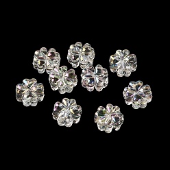 Клевер Прозрачные акриловые бусины, УФ-покрытие переливающееся, клевер, 9.5x9.5x5 мм, отверстие : 1.6 мм