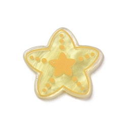 Starfish Acrylic Plastic Cabochns, Yellow, Starfish, 21x22x2mm