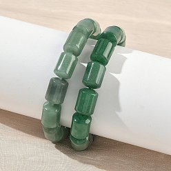 Зеленый Авантюрин Колонка из натуральных зеленых бусин авантюрина, эластичные браслеты для женщин и мужчин, внутренний диаметр: 2.17 дюйм (5.5 см)