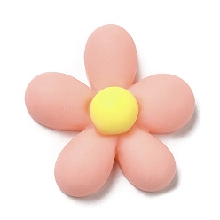 Легкий Лосось Непрозрачные кабошоны из смолы, матовые, цветок, светлый померанцевый, 23.5x23.5x7 мм