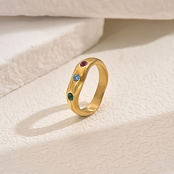 Золотой Кольца для женщин с сердцем из латуни с микропаве из кубического циркония, золотые, размер США 6 (16.5 мм)