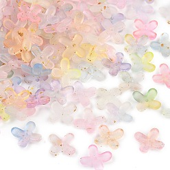 (52) Непрозрачная лаванда Акриловые колпачки для бусин с металлическим плетением, цветок, разноцветные, 11.5x11.5x3 мм, отверстие : 1.5 мм, Около 3846 шт / 500 г