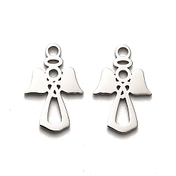 Нержавеющая Сталь Цвет Не тускнеющие 316 подвески из хирургической нержавеющей стали, лазерная резка, ангельское очарование, цвет нержавеющей стали, 15x10x1 мм, отверстие : 1.6 мм