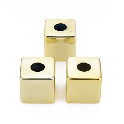 Gold UV Plating Acrylic European Large Hole Beads, Cube, Gold, 20x20x20mm, Hole: 8mm