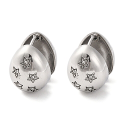 Белый 304 серьги-кольца из нержавеющей стали с прозрачным кубическим цирконием для женщин, слеза со звездой, белые, 14.5x11.5x17 мм