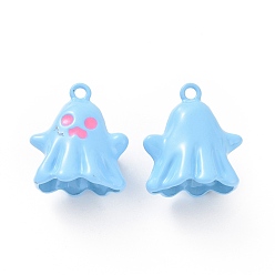 Светло-Голубой Окрашенного распылением эмали сплава подвески, без кадмия, без свинца и без никеля, призрачное очарование, Небесно-голубой, 19.5x17.5x12.5 мм, отверстие : 1.8 мм